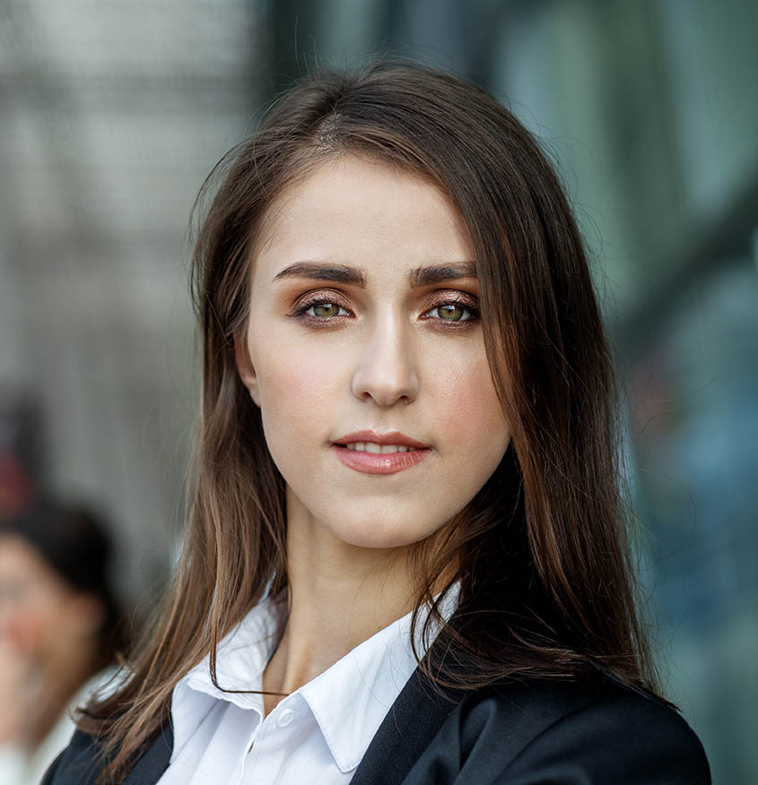 Beautiful young confident woman. Professional manager. Concept for business, work, career and entrepreneurship.
