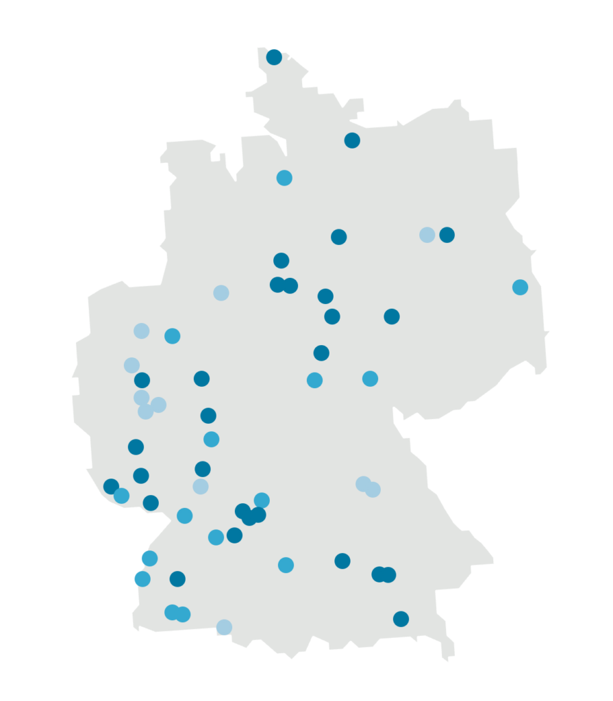 Deutschlandkarte mit Standorten der Objekte