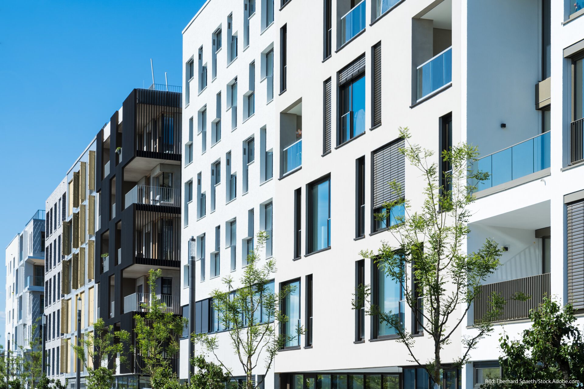 Ansicht Außenfassade Wohnblock